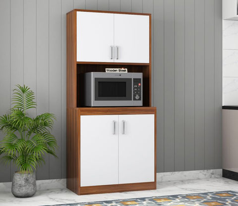 Maris Kitchen Cabinet (Exotic Teak-Frosty White Finish)