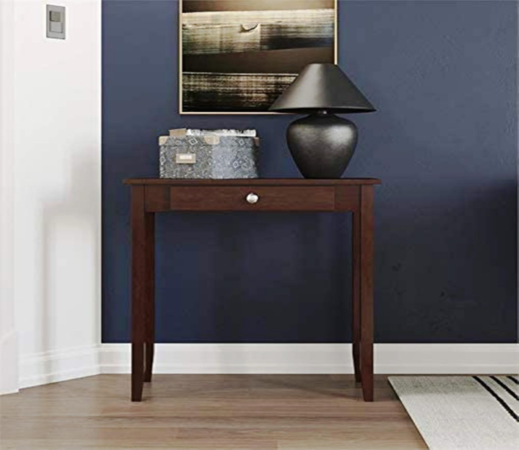 Natural Drawer Wooden Partition Leave Design Console Table