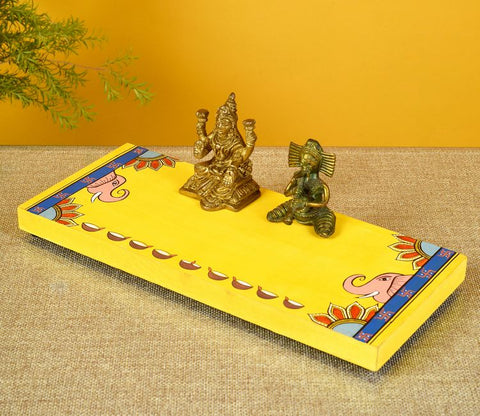 Laxmi Ganesh Yellow Puja Chowki