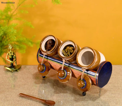 Blue Colour Barni Set With Stylish Tabular Stand