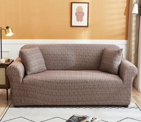 Hester Classic Textured Solid Colored Polyester Spandex 1 Seater Sofa Cover (Maroon)