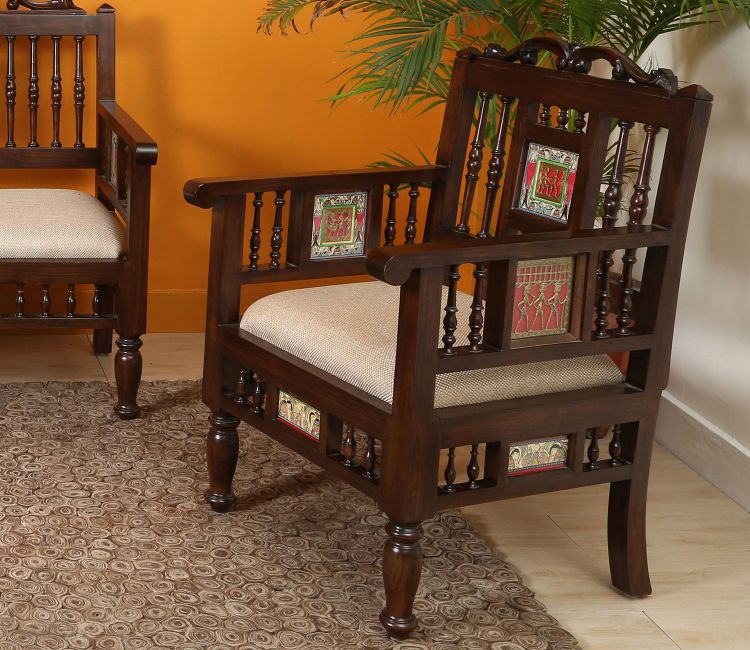 Mora Single Seater Teak Wood Sofa