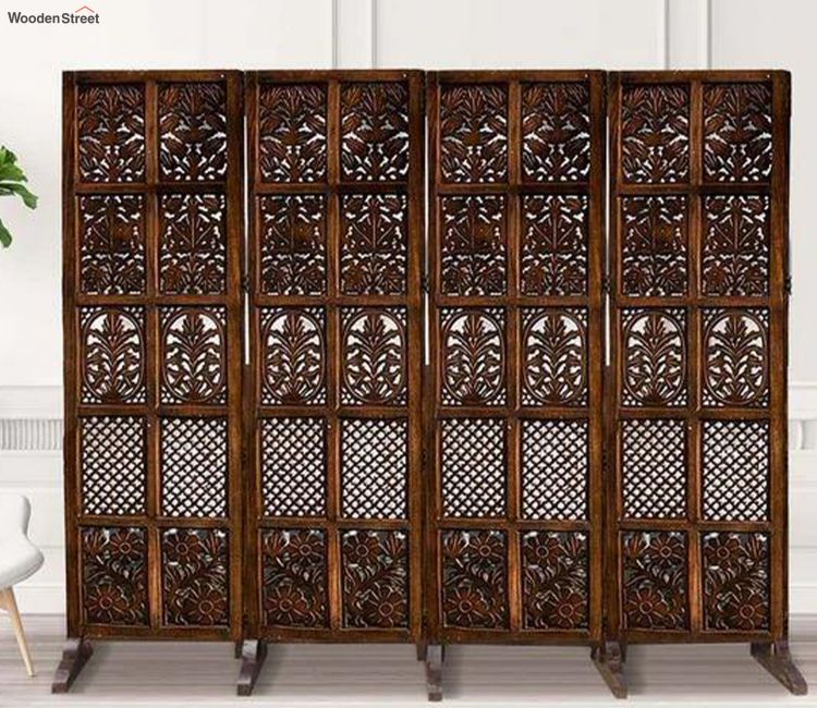 Ilana 4 Panel Carved Wooden Partition