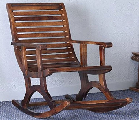 Mia Standard Size Solid Wood Rocking Chair in Provincial Glossy Finishing