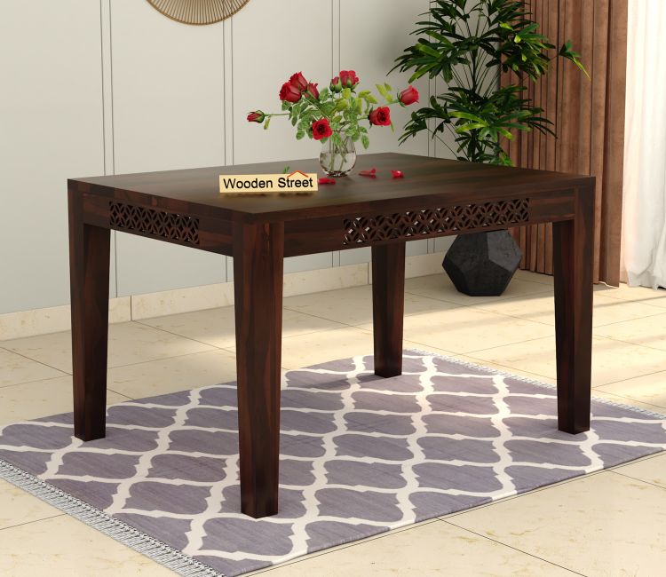 Cambrey Compact 4 Seater Dining Table (Walnut Finish)