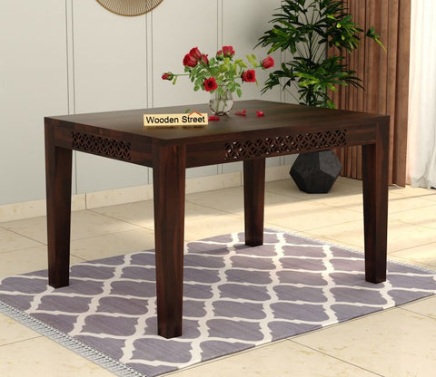 Cambrey Compact 4 Seater Dining Table (Walnut Finish)