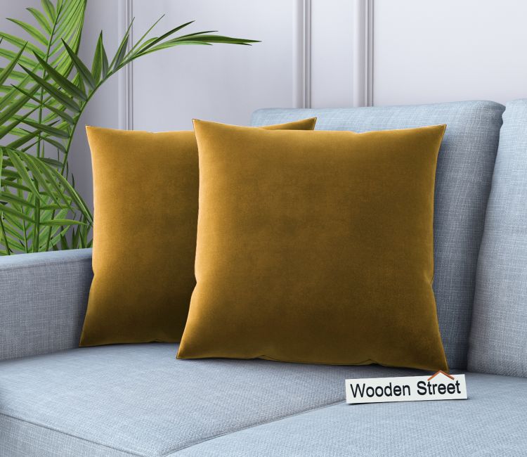 Cupid Velvet Cushion Cover - Pack of 1 (18 x 18 inch, Chestnut Brown)