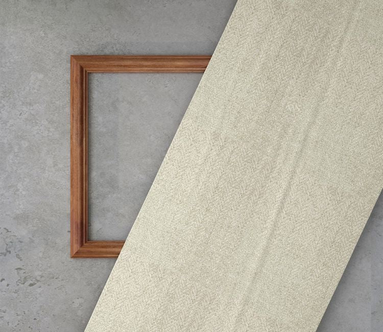 Cottage Ivory Chevron Pattern High GSM Polyspun Fabric