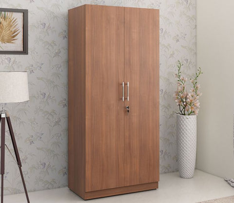 Kosmo Optima 2 Door Engineer Wood Wardrobe (Exotic Teak Finish)