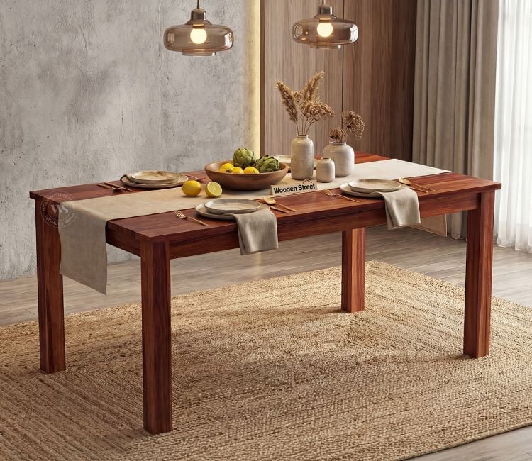 Janet 6 Seater Dining Table (Honey Finish)