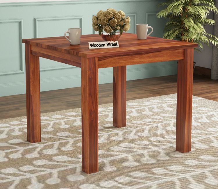 Janet 4 Seater Dining Table (Honey Finish)