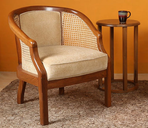 Dura Barrel Single Chair With Cane Work
