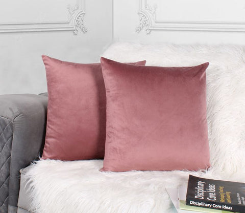Cupid Velvet Cushion Cover - Pack of 1 (18 x 18 inch, Salmon Pink)