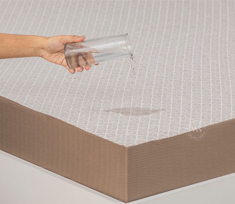 Matrix Ultra Soft Melange Cotton Breathable Hypoallergenic Waterproof Mattress Protector (King Size, Cream, 72 x 72 Inches)