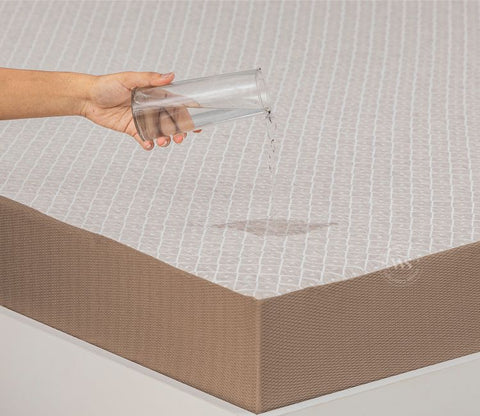 Matrix Ultra Soft Melange Cotton Breathable Hypoallergenic Waterproof Mattress Protector (King Size, Cream, 72 x 72 Inches)