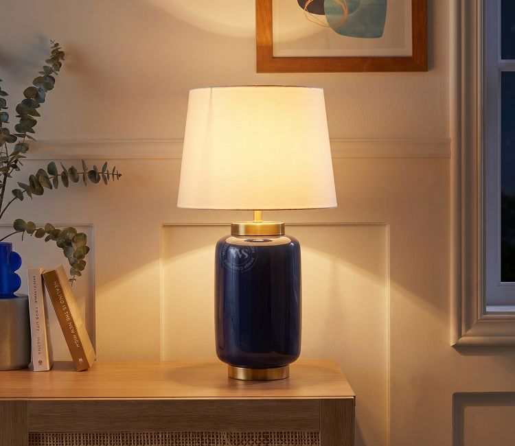 Ceres Metal Blue Table Lamp