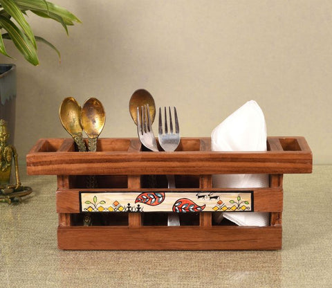 Handcrafted Flora Cutlery Storage Box