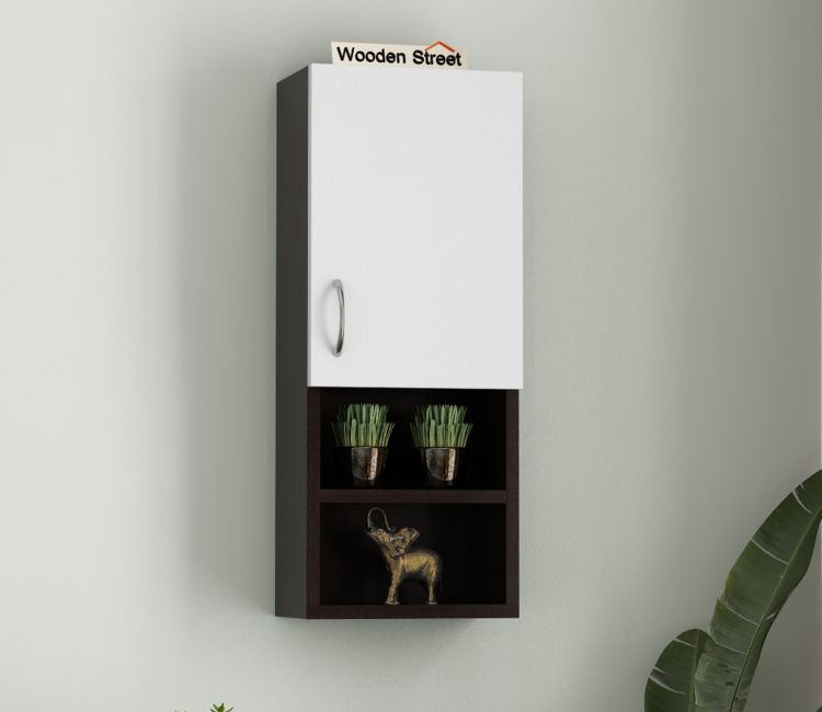 Stark Wall Cabinet (Flowery Wenge - Frosty White Finish)