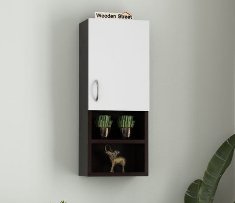 Stark Wall Cabinet (Flowery Wenge - Frosty White Finish)