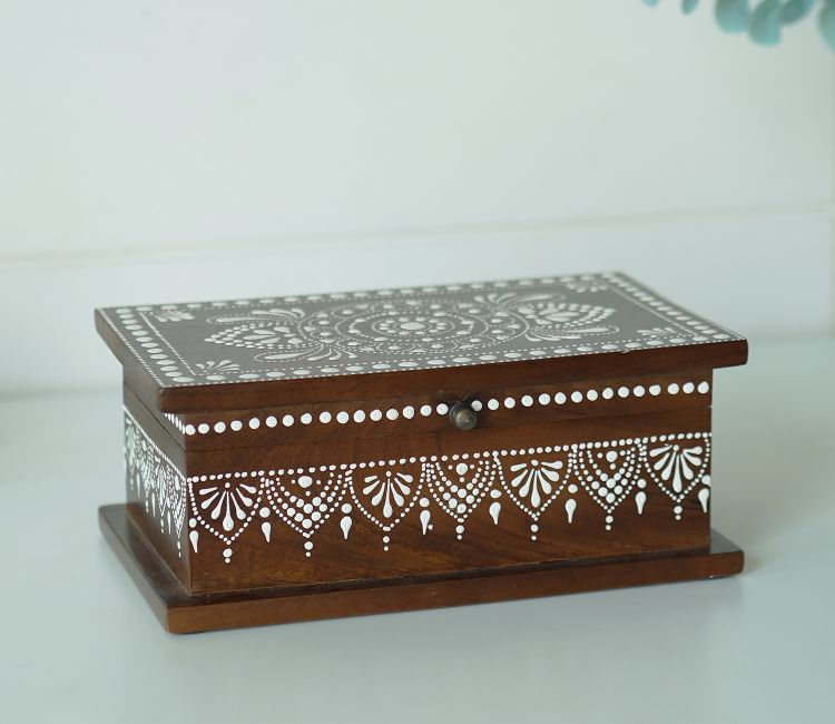 Medhini Hand Painted Solid Wood Jewellery Box