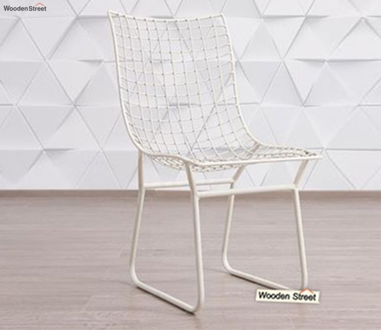 Todd Wire Mesh Metal Chair (White)