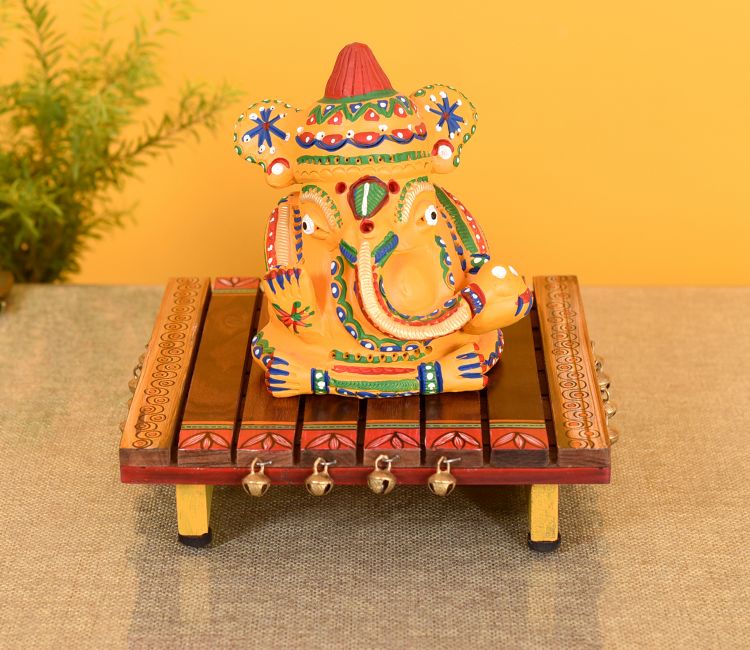 Handcrafted Puja Cum Bhog Chowki