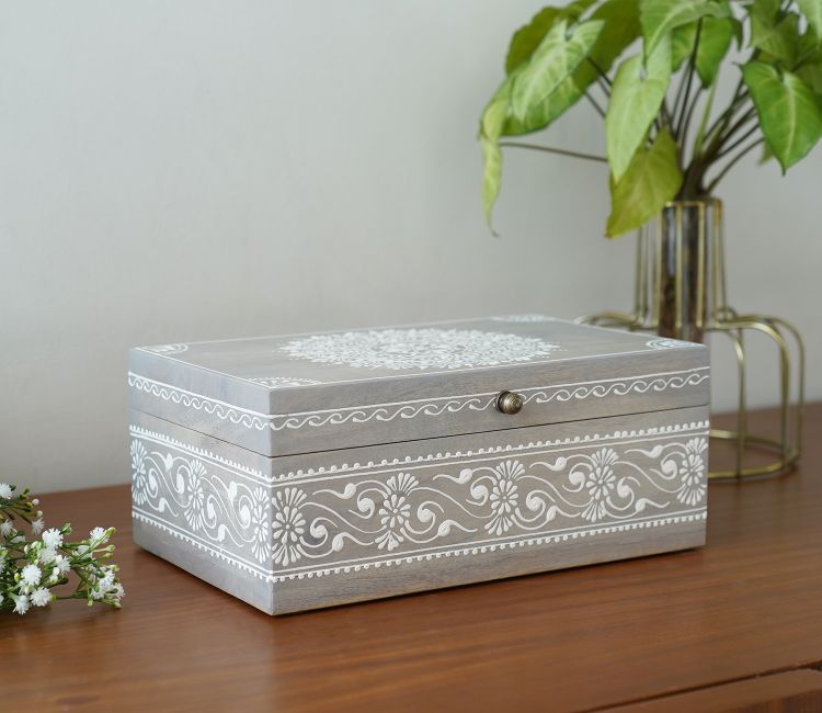 Ira Traditional Designer Hand Painted Wooden Jewellery Box