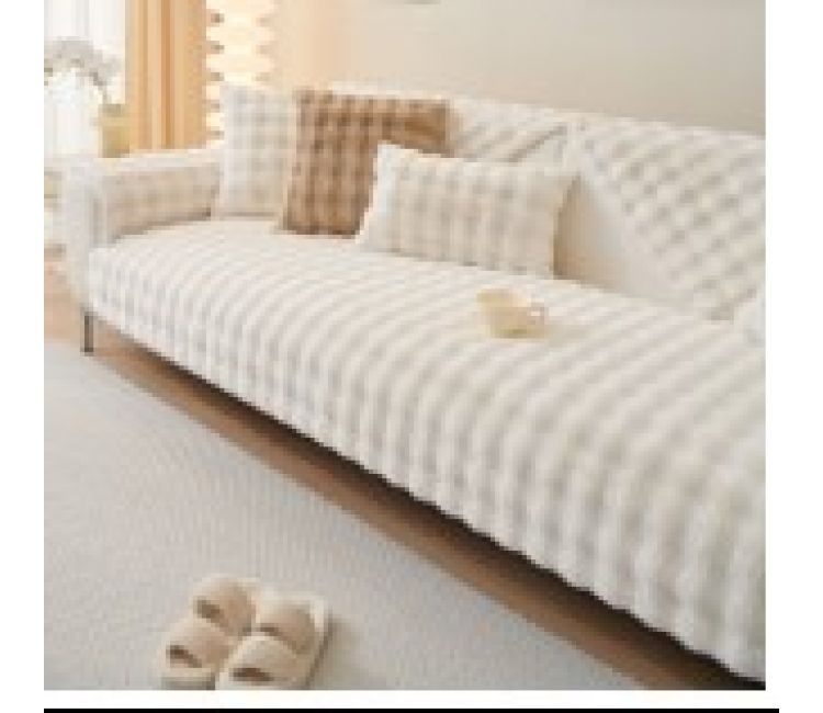 Serene Classic Plain Solid 1 Seater Sofa Cover (White)
