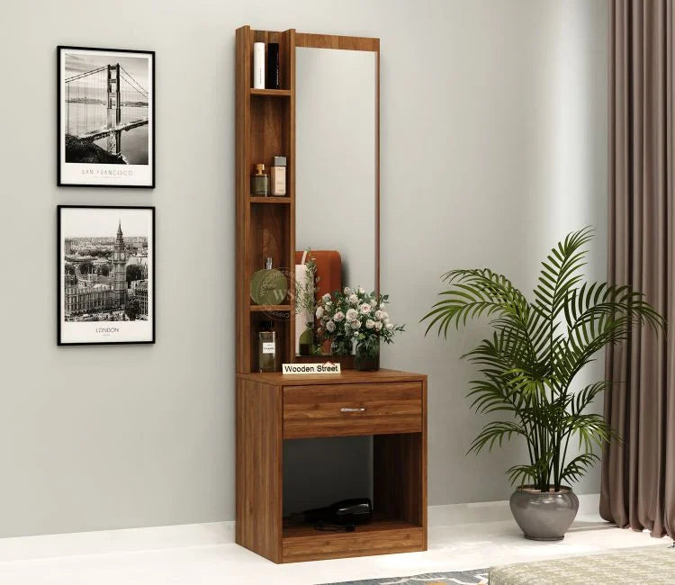 Orbit Dressing Table With Mirror (Columbian Walnut Finish)
