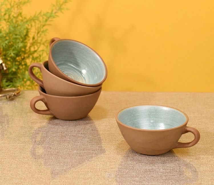 Desert Sand Ceramic Coffee Mugs (Set of 4)