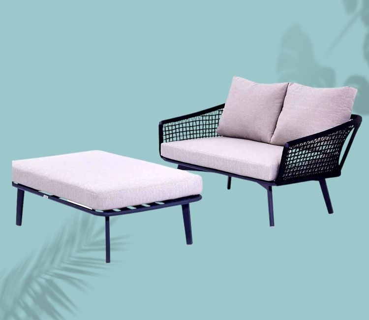 Stylish Black Rope Outdoor Furniture Set