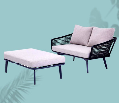 Stylish Black Rope Outdoor Furniture Set