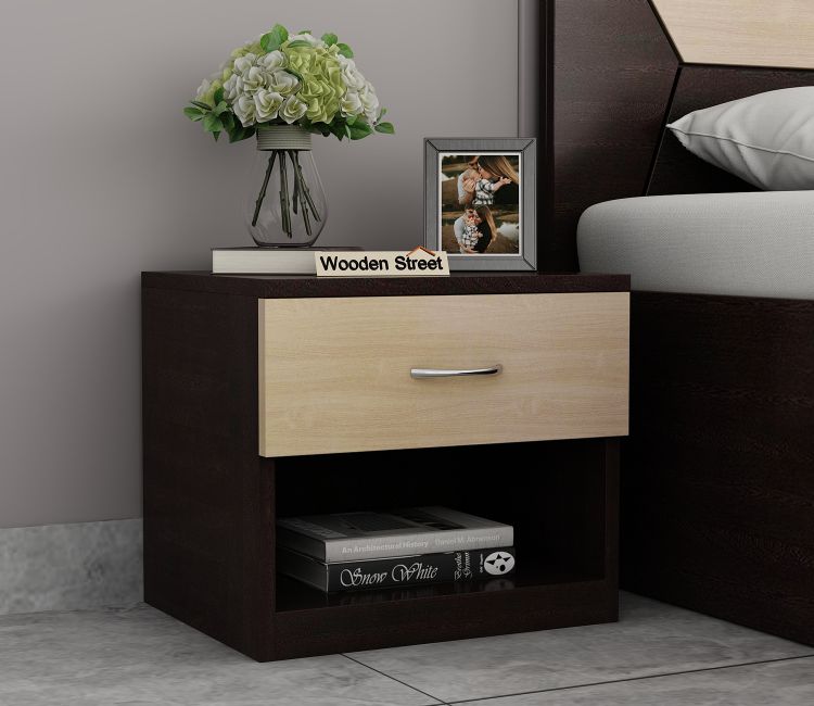 Drewno Bedside Table (Flowery Wenge Finish)