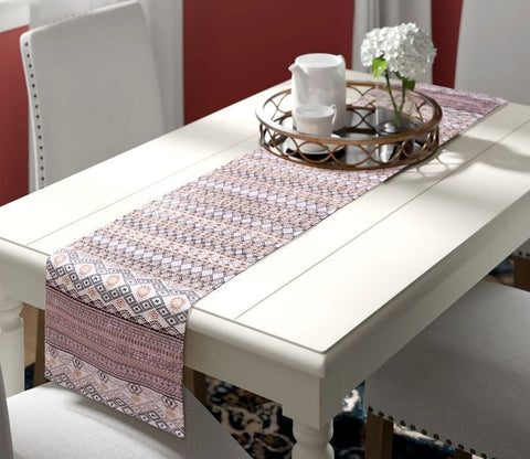Yellow Line Velvet Printed Table Runner (72 x 14 inches)