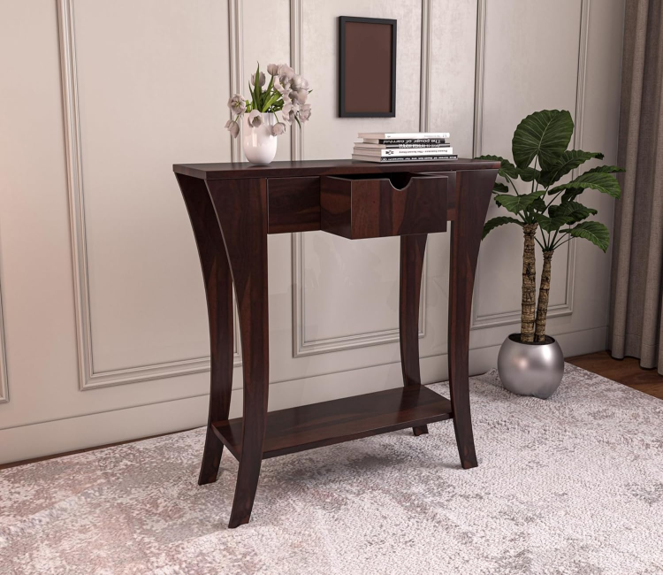 Wooden Partition Leave Design Console Table