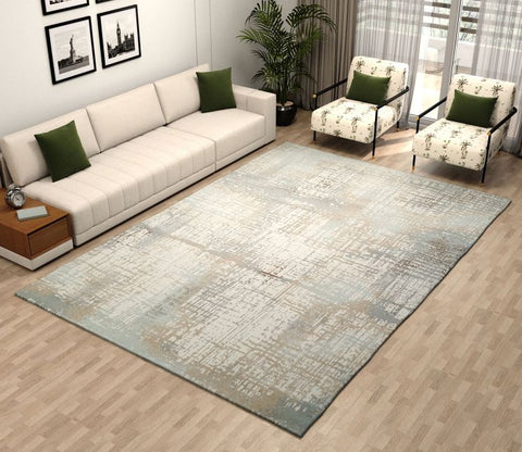 Terezza Beige Abstract Carpet  (11 x 7.8 Feet)