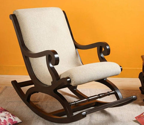 Liam Hand Carved Wooden Rocking Chair (Natural Brown)