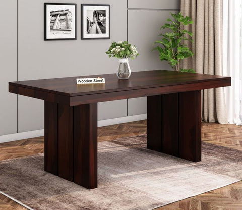 Wertex 6 Seater Dining Table (Walnut Finish)