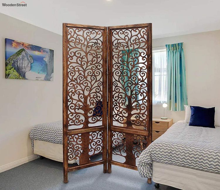 Hana 2 Panel Carved Wooden Partition