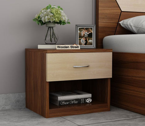 Drewno Bedside Table (Exotic Teak Finish)