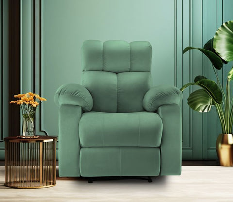 Valios 1 Seater Manual Fabric Recliner Chair (Green)