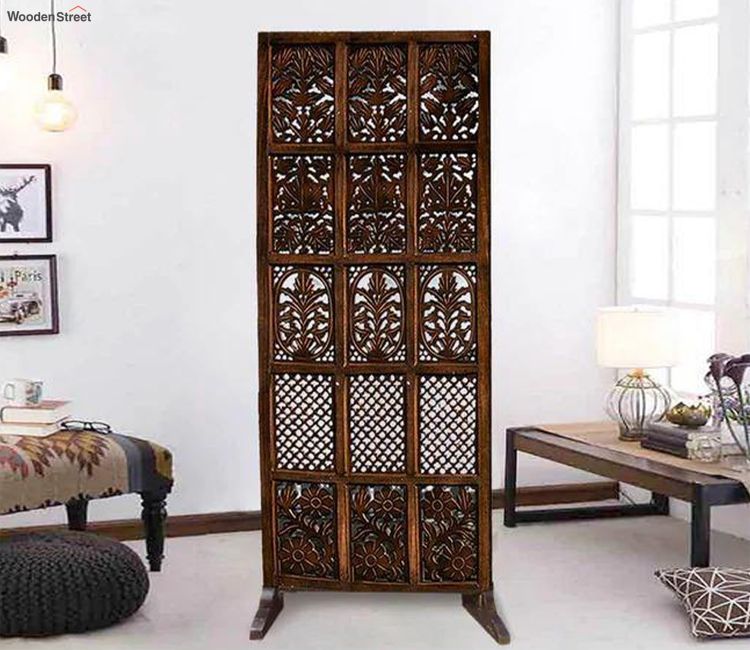 Amaiya Singe Panel Carved Wooden Partition