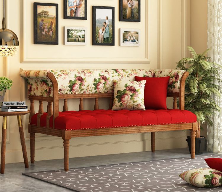 Reyes Bench With Back Rest (Cotton, Cream Blossom)
