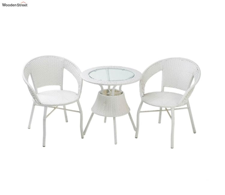 2 Seater Patio Table Set (White)