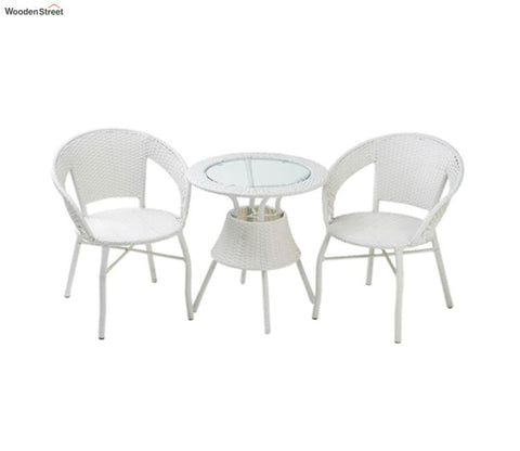 2 Seater Patio Table Set (White)