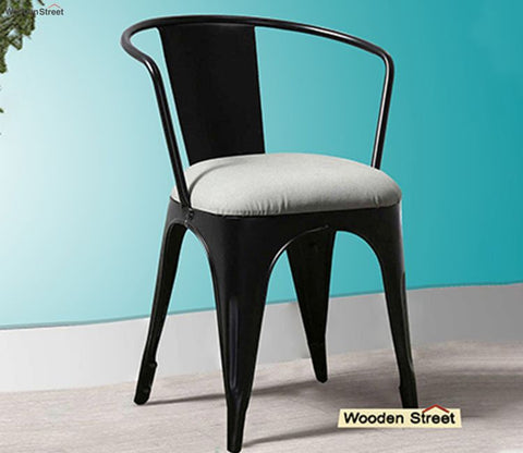 Aero Metal Arm Chair With Fabric (Black)