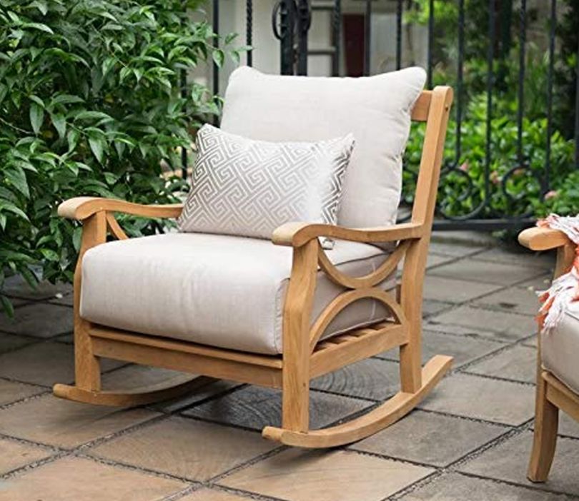 Elsie Hand Carved Wooden Rocking Chair