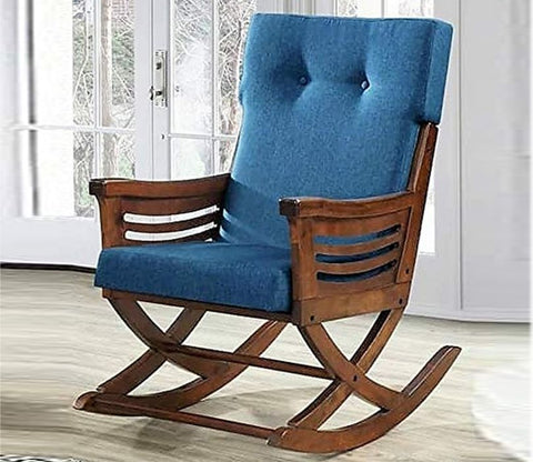 Kaira Solid Wood Rocking Chair in Provincial Glossy Finish