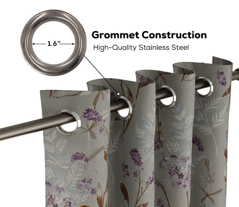 Mesh Door 1 Piece Sheer Curtain (Grey, 7 Feet)