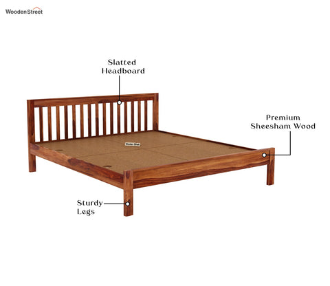 Venice Wooden King Size Bed Without Storage (Honey Finish)